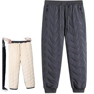 Joggingbroek Heren Winter Fleece Gevoerde Warme Trainingsbroek Joggingbroek Sweatpants Winterbroek Vrijetijdsbroek Met Zak Lange Elastische Tailleband Met Trekkoord, M-7XL(Gray A,4XL)
