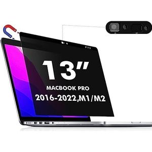 MacBook Pro 13 Schermprivacy, Webcam Cover Slider - Magnetisch privacyscherm Compatibel met MacBook Pro 13,3 inch (eind 2016-2021 Inclusief Touch Bar-modellen) - Anti-verblinding [Gemakkelijk aan]
