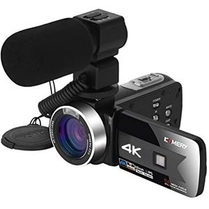 Videocamera, Digitale videocamcorder for vlog -opname 4K 56MP Touchscreen Wecam Vlogging Camera met nachtzicht HD Recorder wifi ingebouwd in vullicht(Standard,K1 Mic)