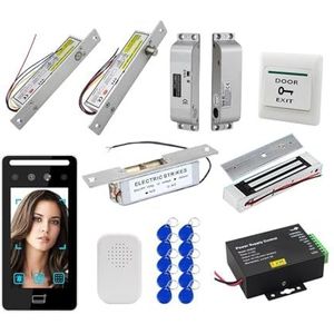 Prikklok, Waterdichte Tuya Biometrische Tijdregistratie Machine Elektronische Slot Kits Gezichtsherkenningsapparaat Klokrecorder Lezer voor kleine bedrijven(Kit 6)
