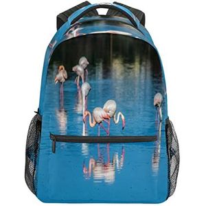 MEHOM Flamingo Rugzak School Boek Tas Laptop Rugzakken Reizen Wandelen Camping Dag Pack, 1 kleur, One Size