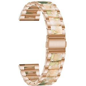 LUGEMA 22mm 20mm Legering Met Hars Armband Compatibel Met Garmin Horloge Band Venu 2/1/Venu2 Plus/SQ/Vivoactive 4 3 Metalen Band Meerdere Kleur Riem (Color : Rose gold Style3, Size : For Vivoactive