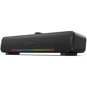 NOOTRY USB-luidspreker, pc-soundbar, gaming-luidspreker voor computer met surround stereogeluid, bedraad voor laptop, desktopcomputer, 16 W met 6 led-kleurmodi