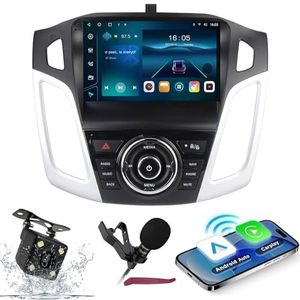 8-Core 4G + 64G Android 14 Autoradio Navi voor Focus 3 2011-2019 9 ""Screenradio met draadloze carplay Android Car GPS Navigatieondersteuning Bluetooth 5.0 HIFI FM 5G-WiFi SWC MIC Camera,M500s