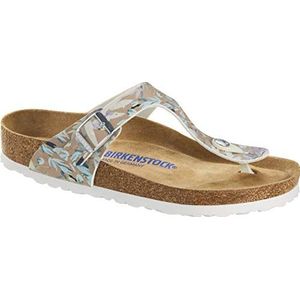 Birkenstock Women's Gizeh Soft Foot Bed Thong Sandal, Floral Fades Crystal Rose Birko-Flor, 36 R EU