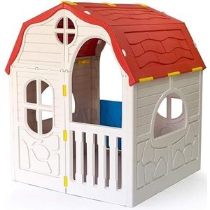 Speelhuis Kinderspeelhuis, opvouwbaar XL kinderspeelhuis, 98 x 91 x 115 cm, Speelhuisje Tuinspeelgoed Buitenspeelgoed Speelhuizen Kinderspeelhuizen Speelhuisjes Inklapbaar met Deuren en Ramen