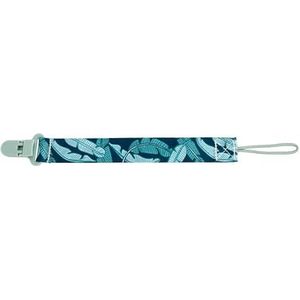 Nuby - Fopspeenlint - Stoffen fopspeenlint met plastic clip en koord - Blauw