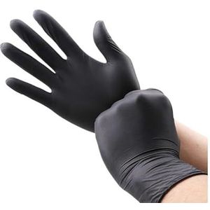 20/50/100 stuks zwarte nitril handschoenen for eenmalig gebruik, huishoudelijk, schoonmaak, haarverf, tatoeages(20PCS,M)