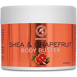 Shea Boter Grapefruit 200g Geraffineerd - 100% Puur Natuurlijke Lichaamsboter - Rijk aan Mineralen & Vitamines voor Intensieve Huidverzorging - Massage - Wellness - Cosmetica - Ontspanning - Anti-Rimpels - Anti-Aging - Hydrateert - Vochtinbrengend