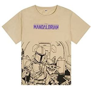 Star Wars The Mandalorian Din Djarin Grogu T-shirt voor jongens, beige, 146-152