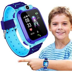 Slimme horloge voor kinderen | Bellen en sms'en Slimme horloge met camera,GPS Tracker Horloge met Alarm Sos Knop HD Touch Screen Zaklamp Cadeau voor Jongens Meisjes Youding