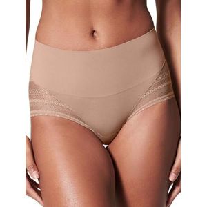 Spanx Illusion Lace Hi-Hipster Shapewear-onderbroek voor dames, Café Au Lait, XL