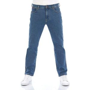 Wrangler Texas Jeans voor heren, regular fit, stretchbroek, authentiek, rechte jeansbroek, denim, katoen, zwart, blauw, grijs, w28, w29, w30, w31, w32, w33, w34, w36, w38, w40, w42, w44, Green Island
