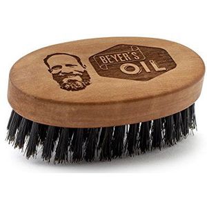 Beyer's Oil Baardborstel groot 90 x 50 mm - handgemaakt van perenhout - verzorgt en maakt de baard glad