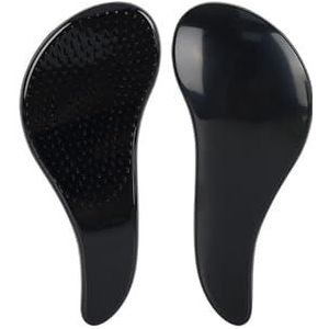 Draagbare Haarkam Antistatische Massage Randborstel Ontwarren Douche Kleurrijke Kammen Kapper Salon Styling Tool(Black)