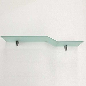 Glasplank, wandplank van glas, plankset van het merk Lagerknecht® badkamerplank met plankhouders 78 x 18 cm | gesatineerd / zilver (gesatineerd)