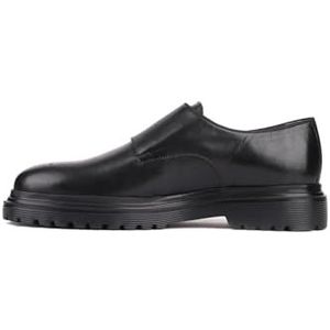 Casual schoenen van echt leer - Monk Strap Dress Shoes voor Heren, Zwart, 39 EU