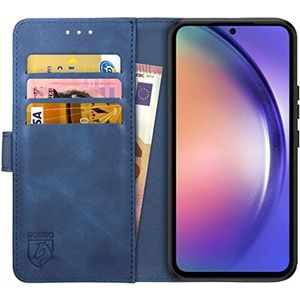 Rosso Element Book Case Wallet Hoesje Geschikt voor voor Samsung Galaxy A54 | Portemonnee | 3 Pasjes | Magneetsluiting | Stand Functie | Blauw