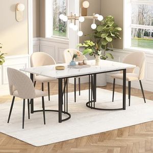 FAYICIC - Eettafel - Grijs - MDF Tafelblad - 140 x 80 cm