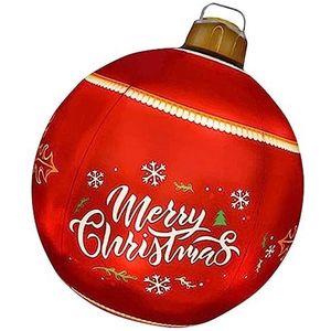 NOLITOY Opblaasbare Kerstbal Gouden Ballonnen Kerstdecor Buiten Grote Bal Decoratie Kerst Grote Bal Decoraties Kerstmis Opblaasbare Kerst Buitenornament Rood