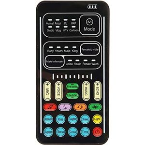 Mini Telefoon Voice Changer, 450Mah Voice Changer Live geluidskaart met 8 geluidseffecten USB Voice Camouflage Device Telefoonmicrofoon voor mobiele webcast Halloween(I9Engelse versie)