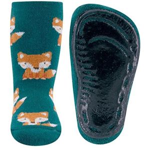 Ewers Antislip Sokken voor Jongens - Vos Ontwerp, Rubberen Zool, 1 Paar Kindersokken, Maat 29-30, Groen