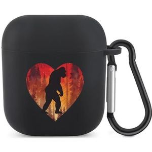 Vintage Bigfoot Forests Leuke Case voor AirPods 2 & 1 Schokbestendige Beschermende Hoofdtelefoon Gevallen Cover Met Sleutelhanger voor Mannen Vrouwen