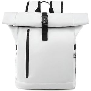 BDWMZKX Backpack Rucksack Roll-top Backpack For Men, Business Casual Backpack, College Student Backpack, Roll-top Backpack-white