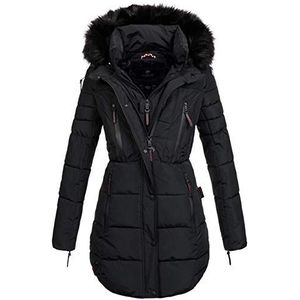 MARIKOO B401 Warme winterjas voor dames, parka, lange gewatteerde mantel