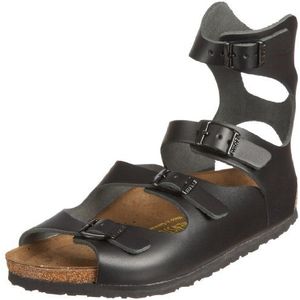 Birkenstock Athene glad leer, uniseks sandalen voor volwassenen, Zwart, 3.5 UK