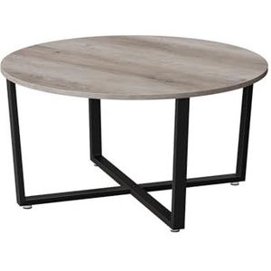 VASAGLE Koffietafel rond, salontafel, stabiel stalen frame, eenvoudige montage, industrieel ontwerp, groen-zwart LCT088B02