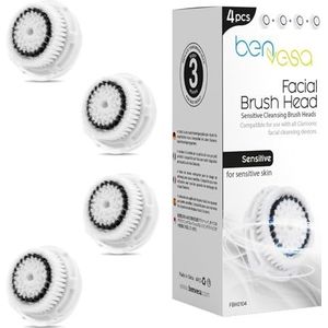 benvesa Gevoelige Vervanging Gezichts Reinigende Borstel, 4 Pack, (BSE-4)