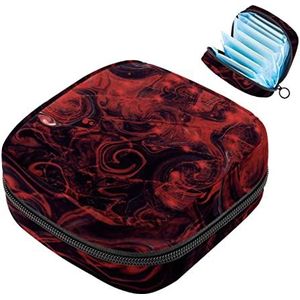 Kleine make-uptas,draagbare make-uptas,psychedelische rode textuurprint,Travel Makeup Case Organizer for Women with Zipper