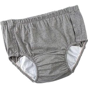 Matige urine-incontinentie slips, lekvrij comfortabel wasbaar herbruikbaar urine-incontinentie ondergoed, anti-incontinentie ondergoed for middelbare leeftijd en ouderen (Color : Grey, Size : XXXLar