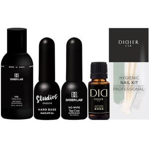 DIDIER LAB Hygienic Nail Kit - Dehydrator - Acid Free Primer Bond - Hard Base - No Wipe Top Coat Super Shiny