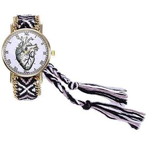 New Vintage Velvet Dames Analoge horloges Wool Strap ronde Dial hart patroon Casual Quartz analoog horloge Vrouwen Clock Relogio Feminino (Size : SP084-1)