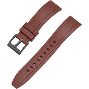 Jeniko Quick Release Fluororubber Horlogeband 20mm 22mm 24mm Waterdicht Stofdicht FKM Horlogebanden For Heren Duikhorloges(Color:Brown black,Size:20mm)