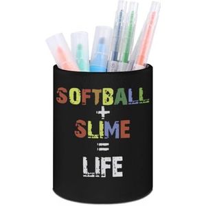 Softbal Slime Life Ronde Penhouder Pot voor Bureau Organizer Accessoires Leuke Make-up Borstel Houder Kantoor Thuis