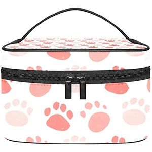 Roze poot make-up organizer tas, reismake-up tas organizer case draagbare cosmetische tas voor vrouwen en meisjes toiletartikelen, Meerkleurig, 22.5x15x13.8cm/8.9x5.9x5.4in