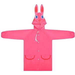 Vesaneae Kinderregenjassen met capuchon, schattige regenponcho, draagbaar, herbruikbaar, regenjas, regenbescherming, waterdicht, regenkleding voor jongens en meisjes, outdoor, wandelen, kamperen, roze