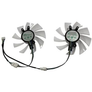 2 stuks/set 4-pins 85 mm GA92S2H, grafische kaartventilator, VGA-koeler voor ZOTAC voor GTX 1660 Super Destroyer, voor 51Risc RTX2060(White GA92S2H)