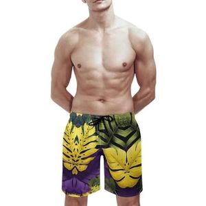 SANYJRV Heren Hawaii Casual Shorts, Licht Zacht Strand Korte Broek, Outdoor Running Sport Trunks met Pocket, Kleur 4, 3XL