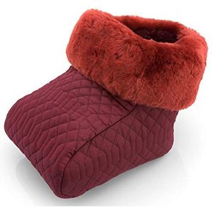 Voetenzak voetenwarmer FUSA-NW-BOR-BOR gewatteerde stof met echt Merino lamsvel gevoerd 25 mm bordeaux-bordeaux