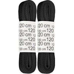 Bestgoodies 2 paar veters, sportieve schoenveters in een verpakking van 2 stuks, verkrijgbaar in twee verschillende kleuren en lengtes (zwart / 120 cm)