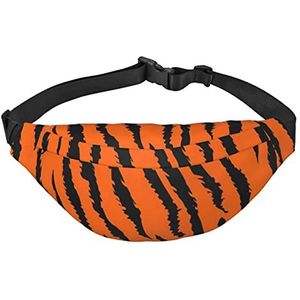 Oranje Tijger Luipaard Print Heuptas Heuptas Met Ritssluiting Zak Met Verstelbare Riem Taille Pack Voor Wandelen Running Reizen En Casual, Zwart, One Size, Zwart, Eén maat