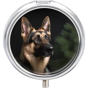 Draagbare Pillendoos Pil Case Duitse Herder Reizen Pil Doos Kleine Pil Case Dagelijkse Pil Container Pil Organizer Pocket Geneeskunde Doos Leuke Pil Case
