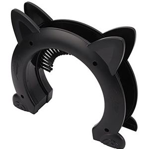 Kattenluik voor binnen, Silent Design ABS kattenluik voor binnen Eenvoudige installatie met de reinigingsborstel zwart