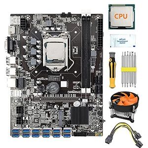 AMIUHOUN B75 12 GPU BTC Mijnbouw Moederbord+CPU+Ventilator+Stroomkabel+Schroevendraaier 12X USB3.0 Slot LGA1155 DDR3 RAM SATA3.0