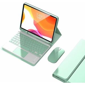 Toetsenbordhoes voor iPad Pro 13 Inch (M4) 2024, Magnetisch Afneembaar Draadloos Toetsenbord, Ingebouwde Penhouder, Ultradunne Beschermhoes Met Bluetooth-Muis,Groen