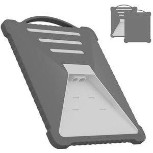 Mwin Starlink Mini Cover - Waterdichte & krasbestendige siliconen hoes voor satellietantenne, lichtgewicht & draagbaar met gebogen handvat & golvende rand, ideaal voor camper/kamperen (grijs)